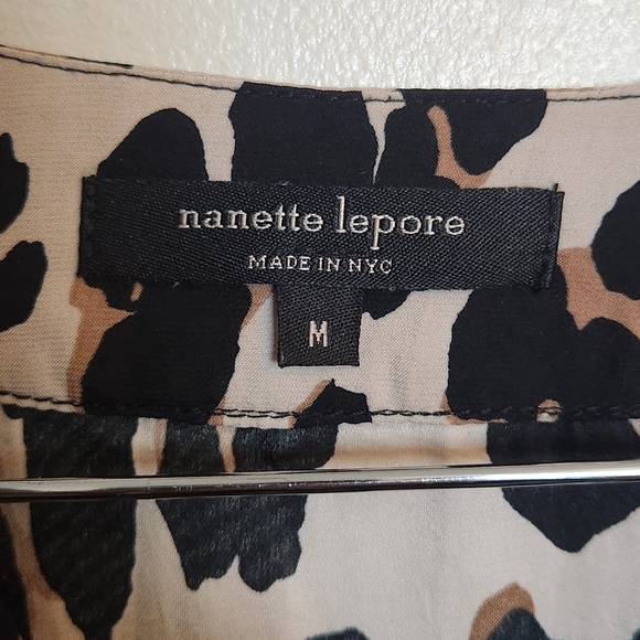 Nanette Lepore Black and Tan Leopard Blouse - Picture 2 of 5